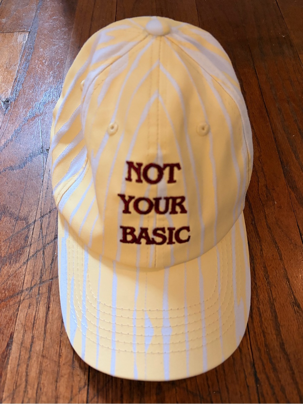 Not Your Basic Yellow Striped Cap